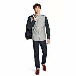 3.1 Phillip Lim for Target Gray Button Down Men's Shirt Long Sleeve Size Small